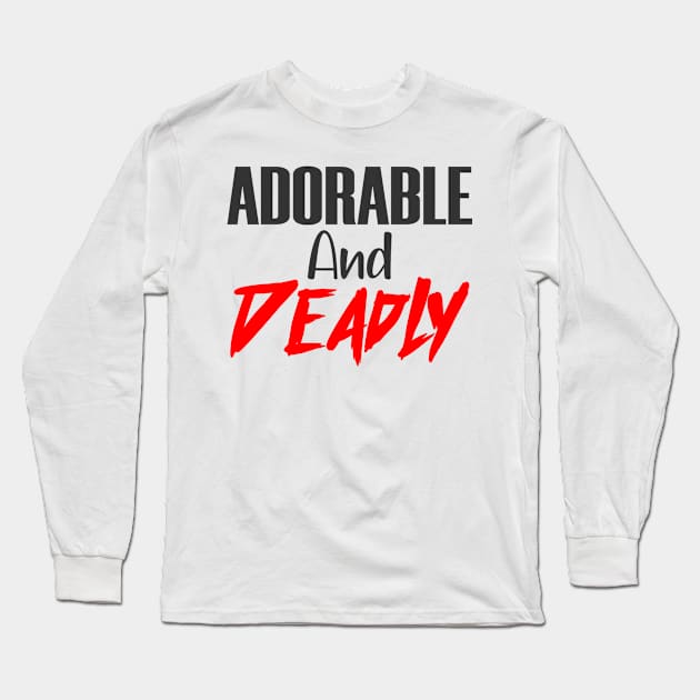 Adorable Deadly Funny Cute Kawaii Scary Spooky Long Sleeve T-Shirt by Mellowdellow